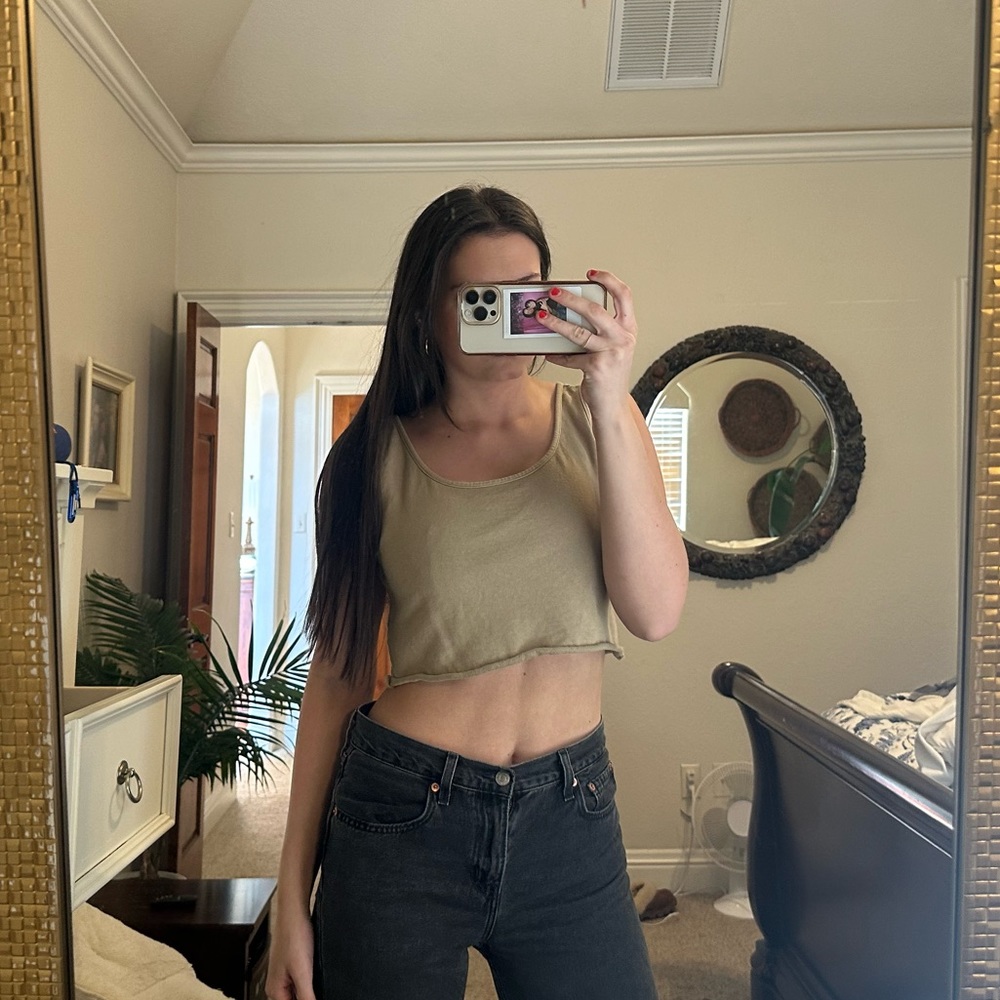 Olive green cropped tank